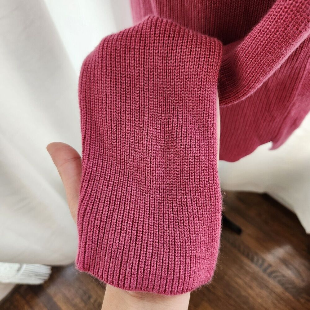 New Express Cold Shoulder Sweater Womens Medium Pink Ribbed Lightweight Soft - Picture 5 of 10